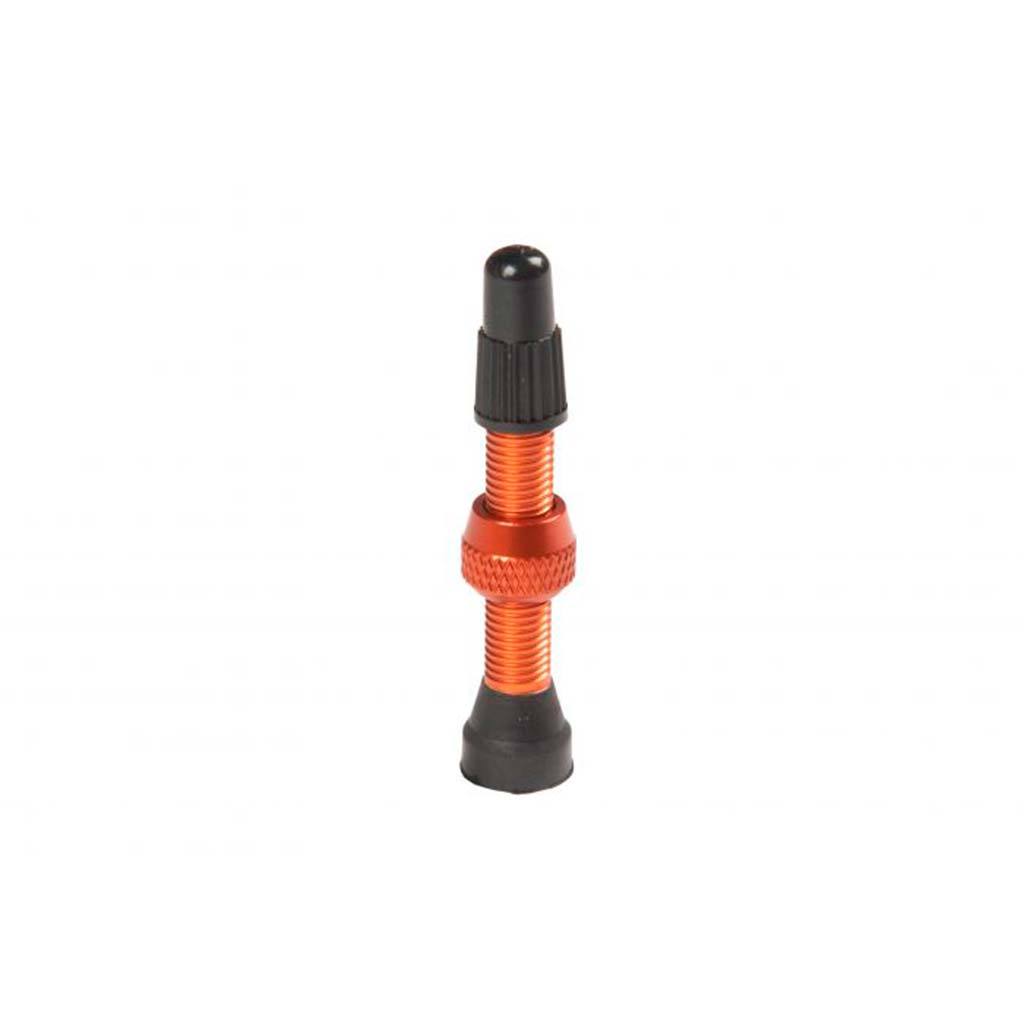 Válvula STAN'S NO TUBES de aluminio 35 mm / Válvula Francesa / Color naranja / Incluye 2 piezas. - Raudor ¡Rompe tu propio récord!